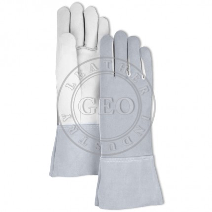 Heavy Duty Long Cow Split Leather / Heat Resistant Industry Hand Protection / Welding Safety Gloves